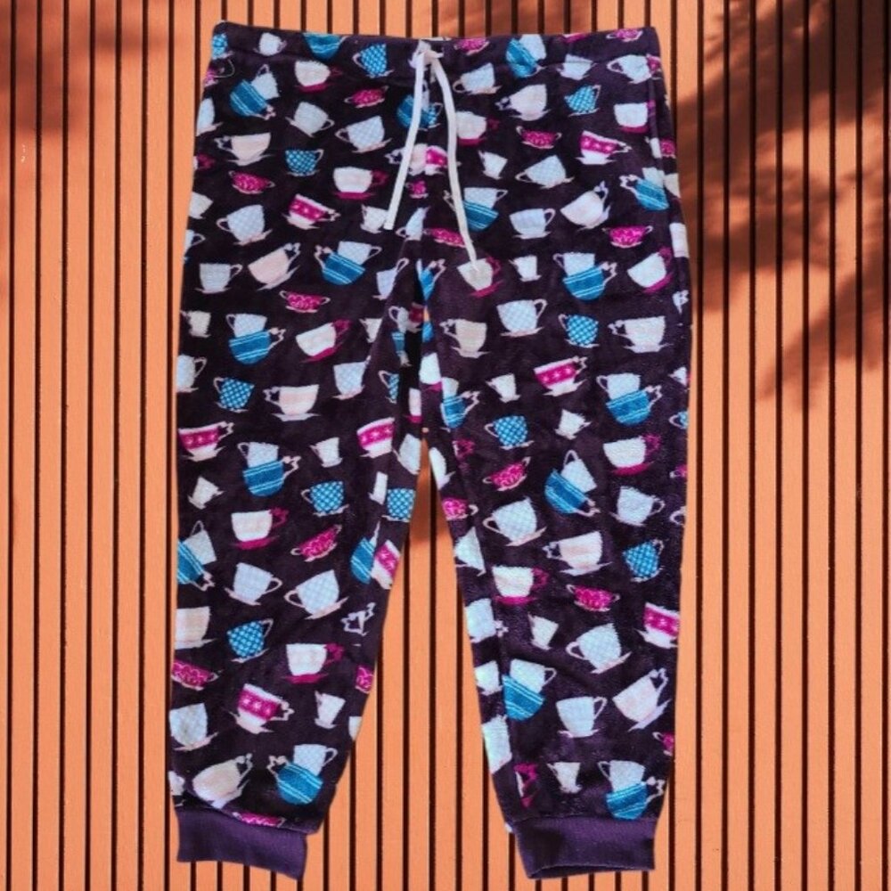 Joyspun Womens Plush Sleep Pajamas Pants Elastic Waist Purple Size 3X